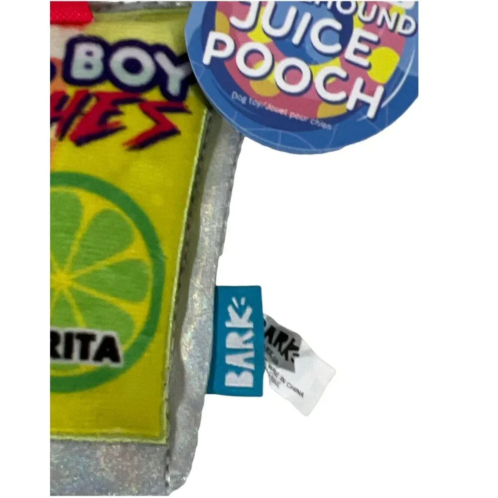 Bark box Dog Toy Boozehound Juice Pouch Squeaker Krinkle Size S